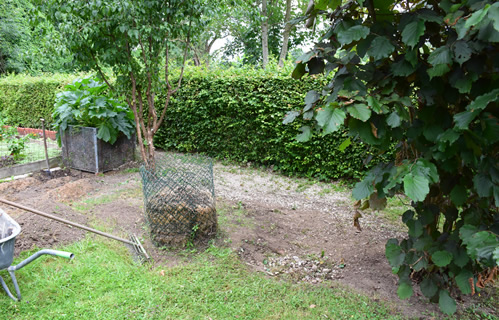 Gartenfläche vor dem Bau des Hühnerstalls