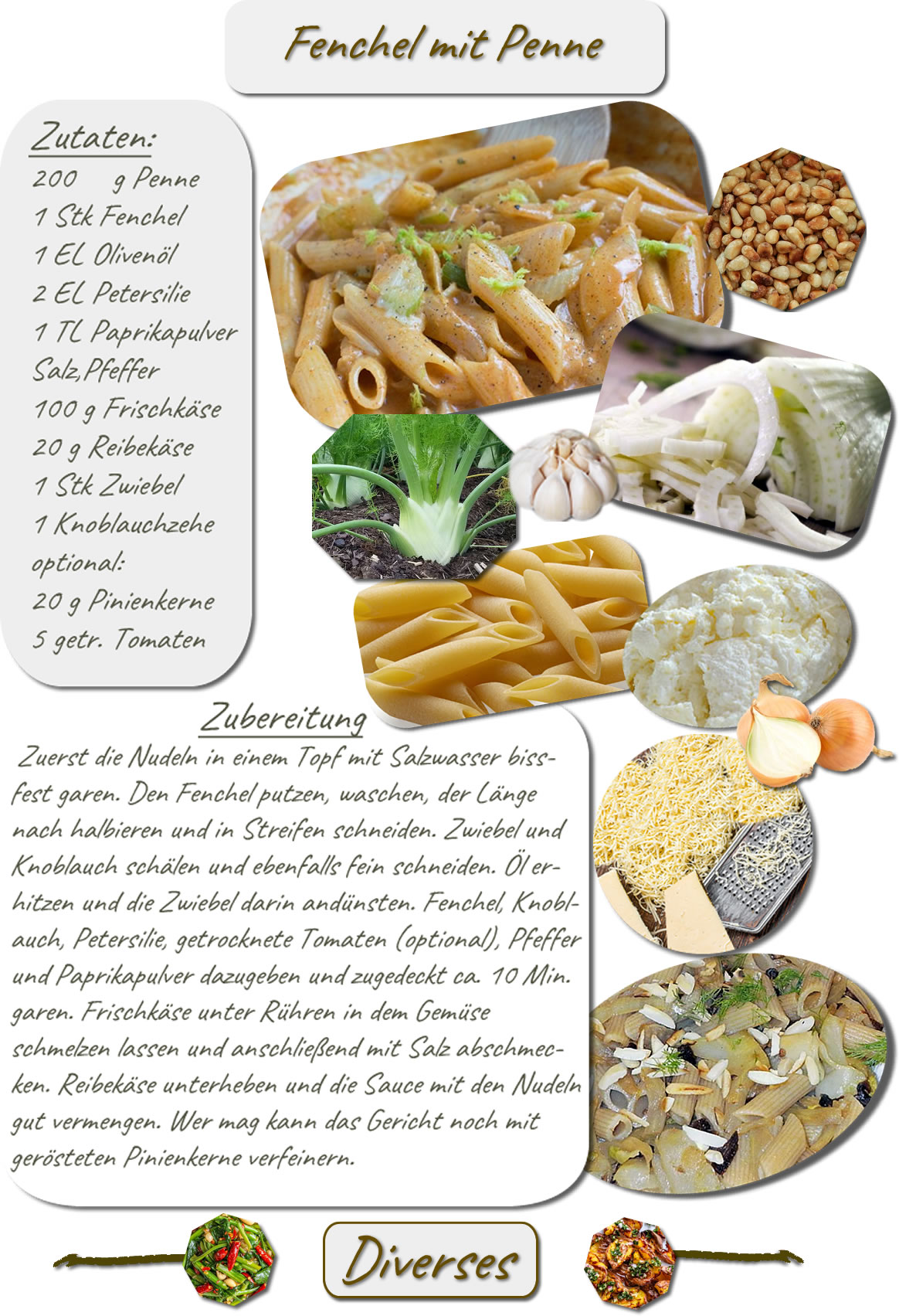 Fenchel-Penne-Pfanne
