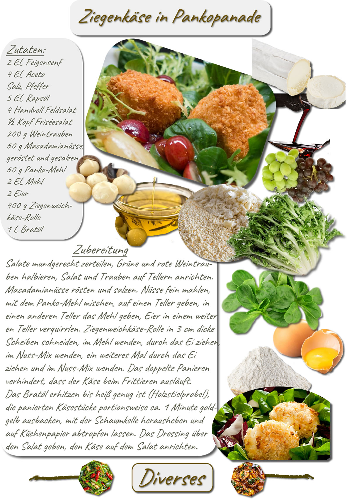 Ziegenkäse in Panko paniert