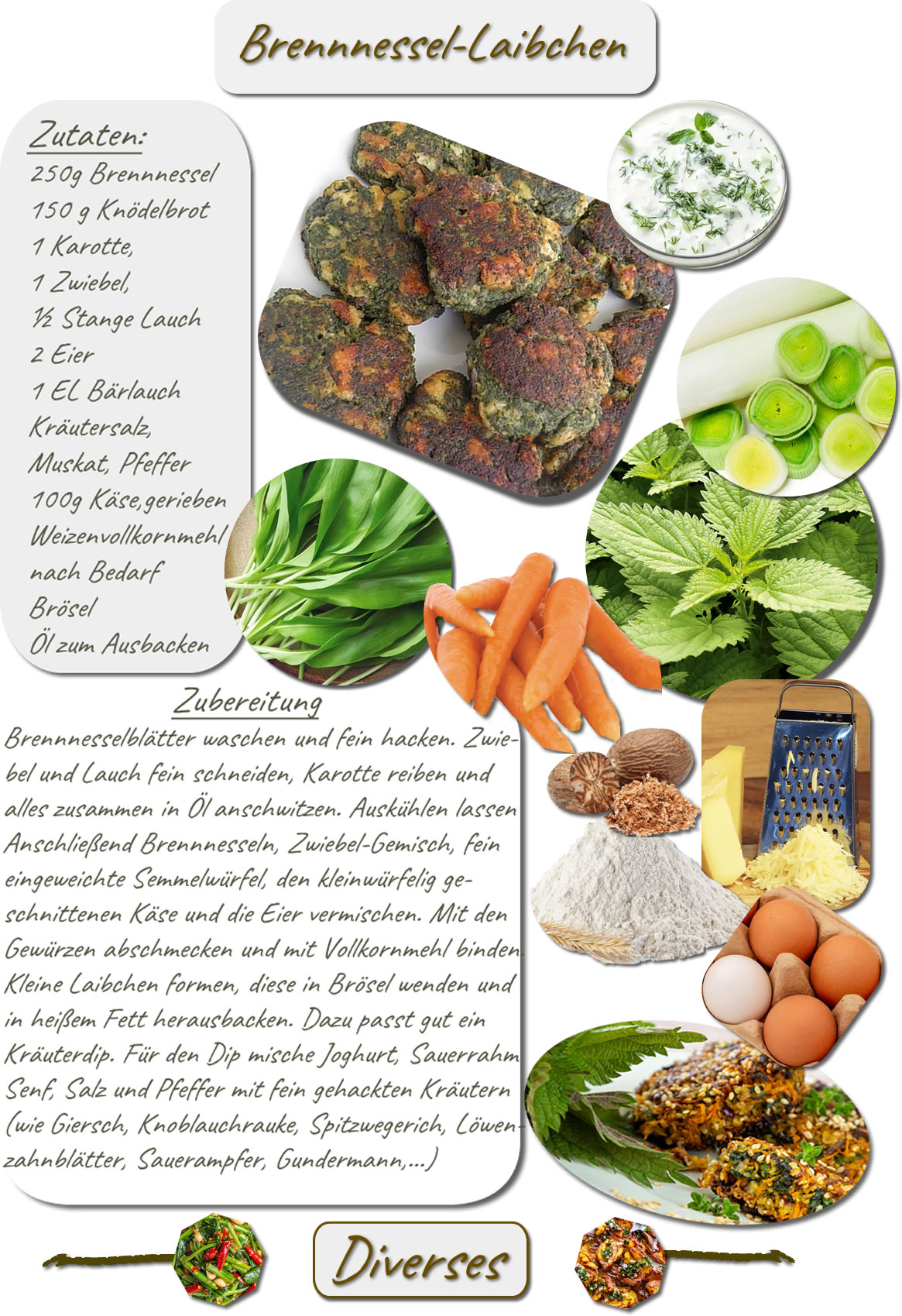 Brennnessel Käse Laibchen