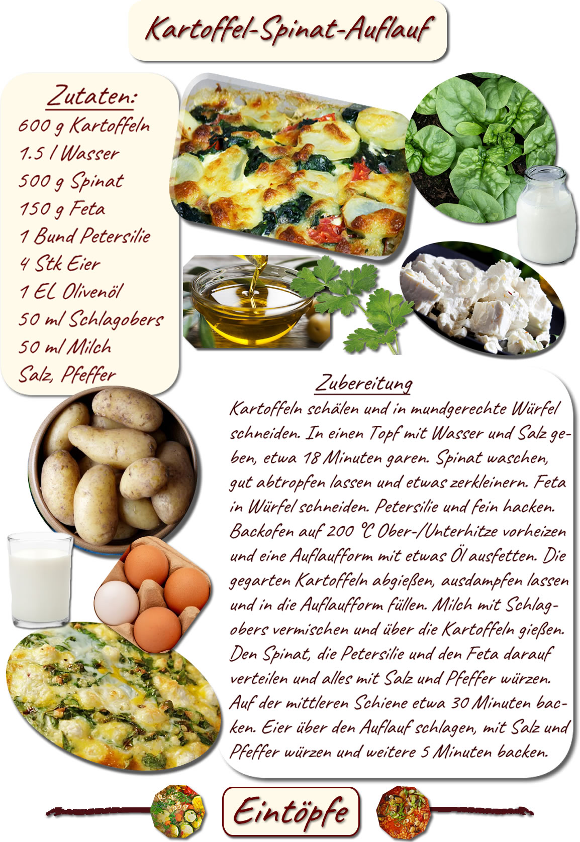 Kartoffel-Spinatauflauf
