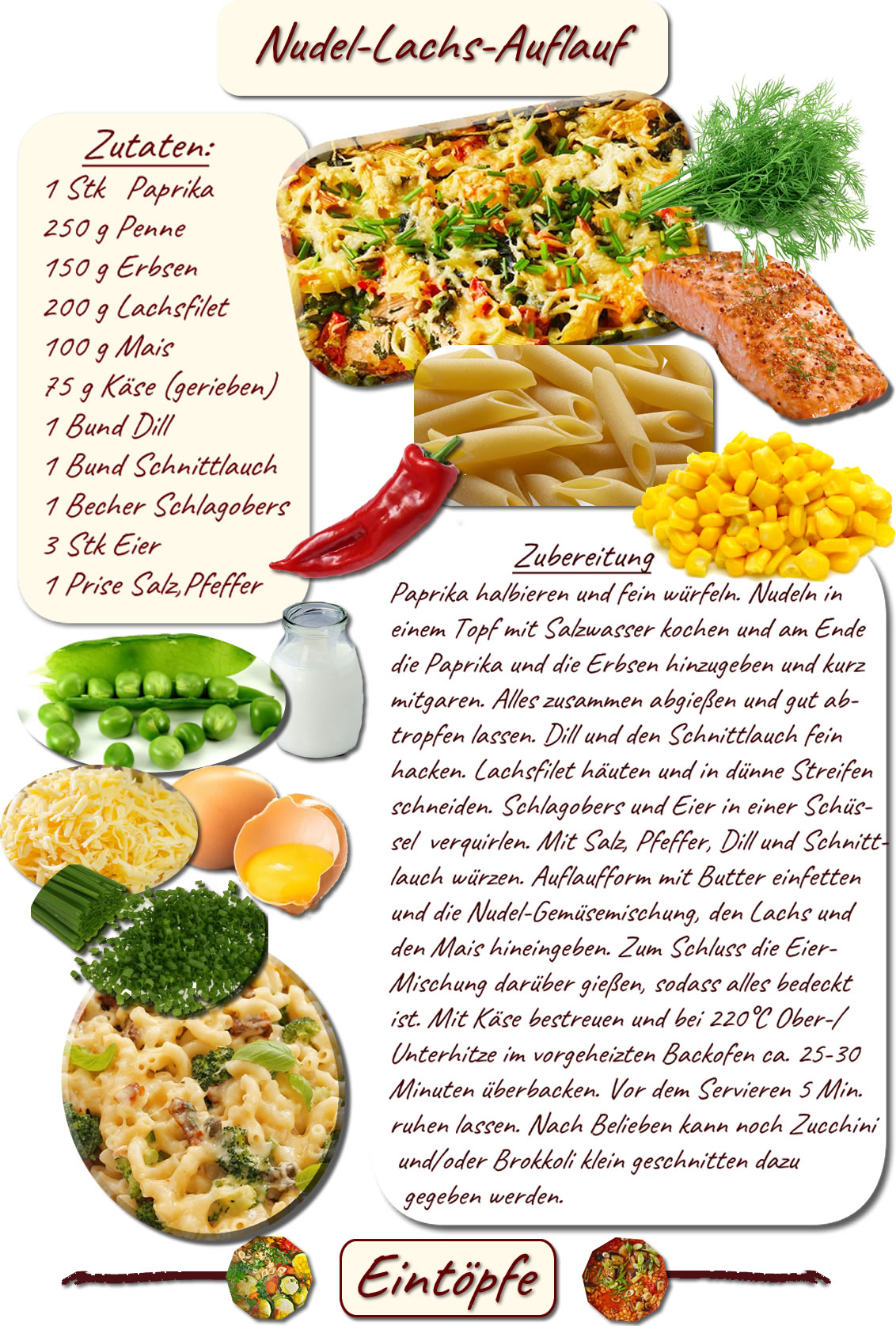 Nudel-Lachsauflauf