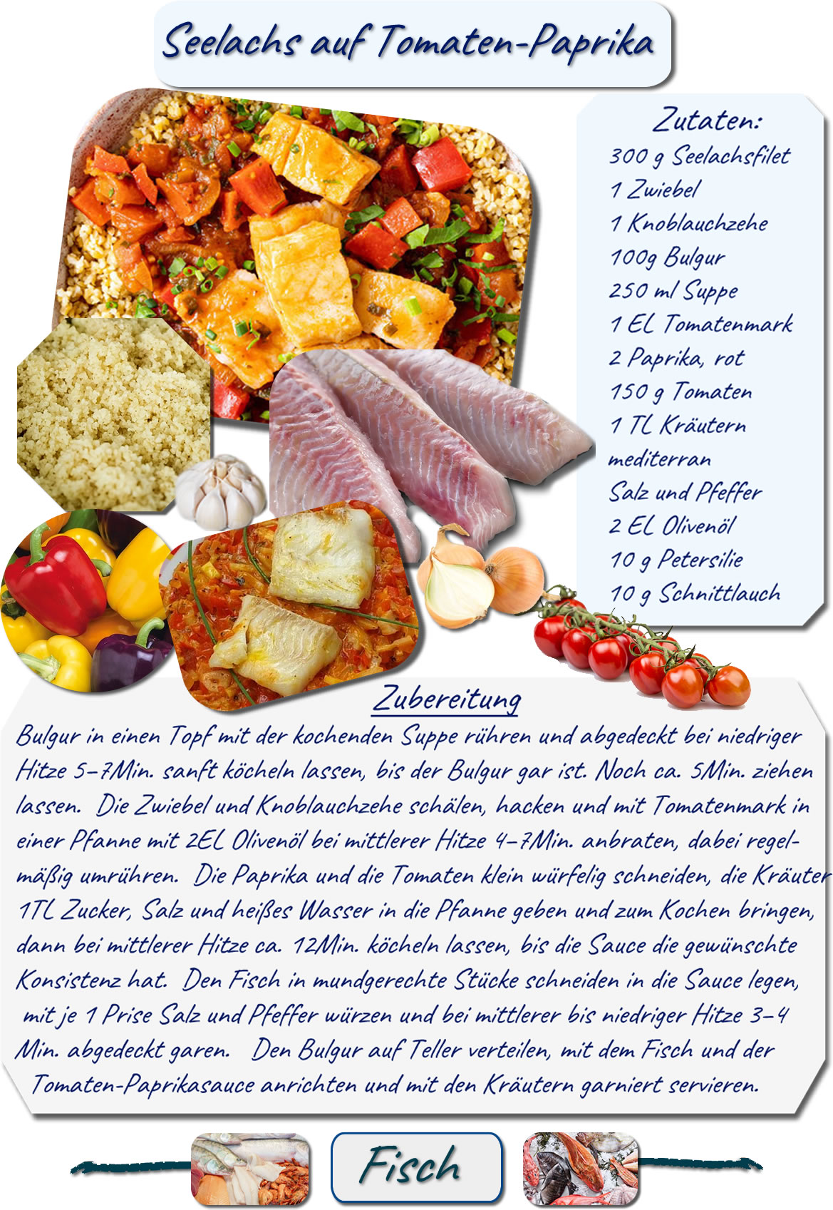 Seelachs auf Tomaten-Paprikasauce