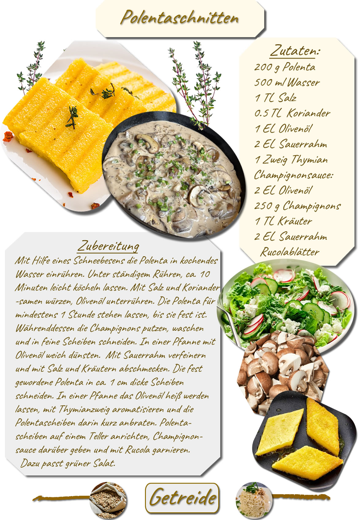 Polentaschnitten mit Pilzen