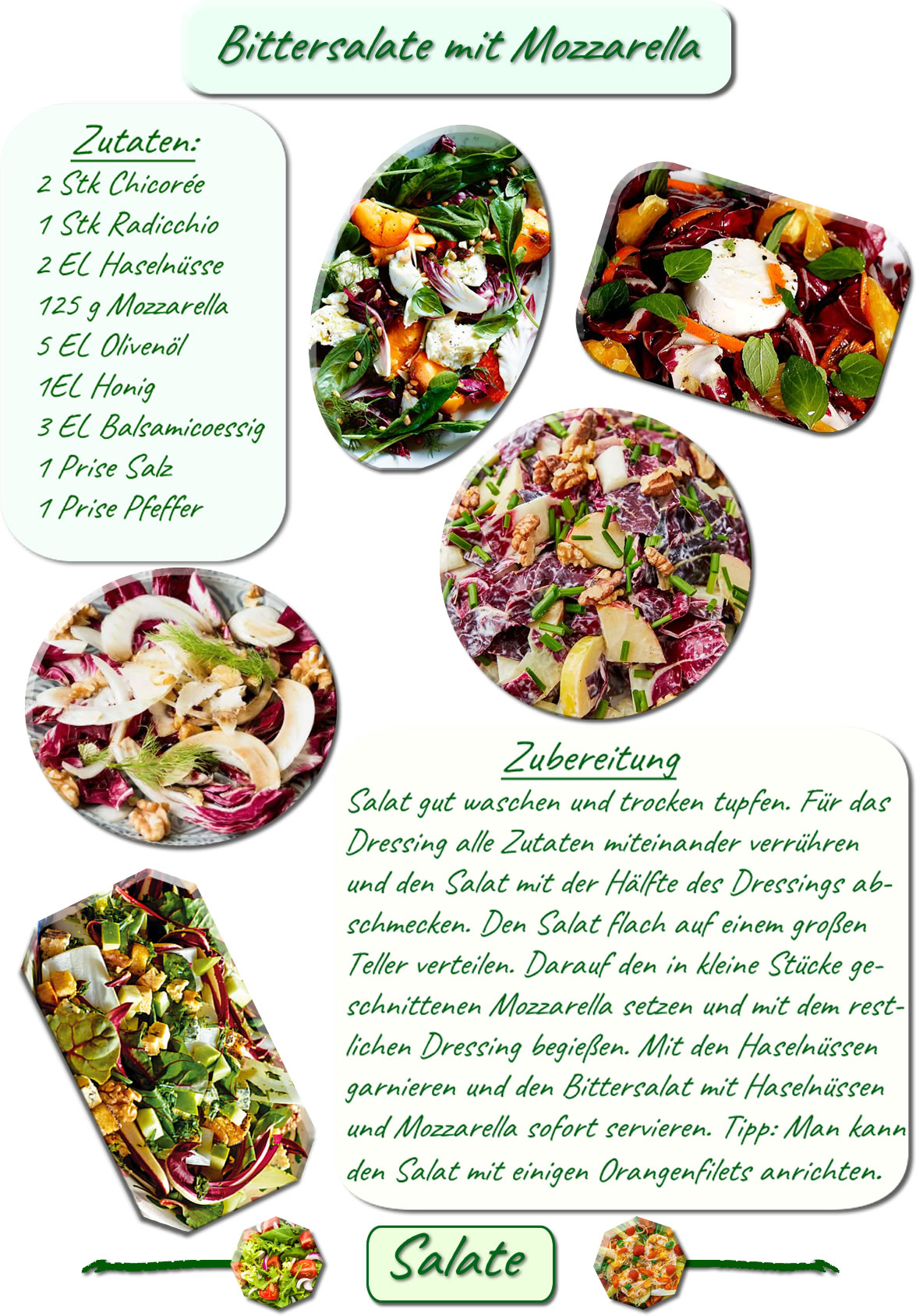 Bittersalate mit Nüssen