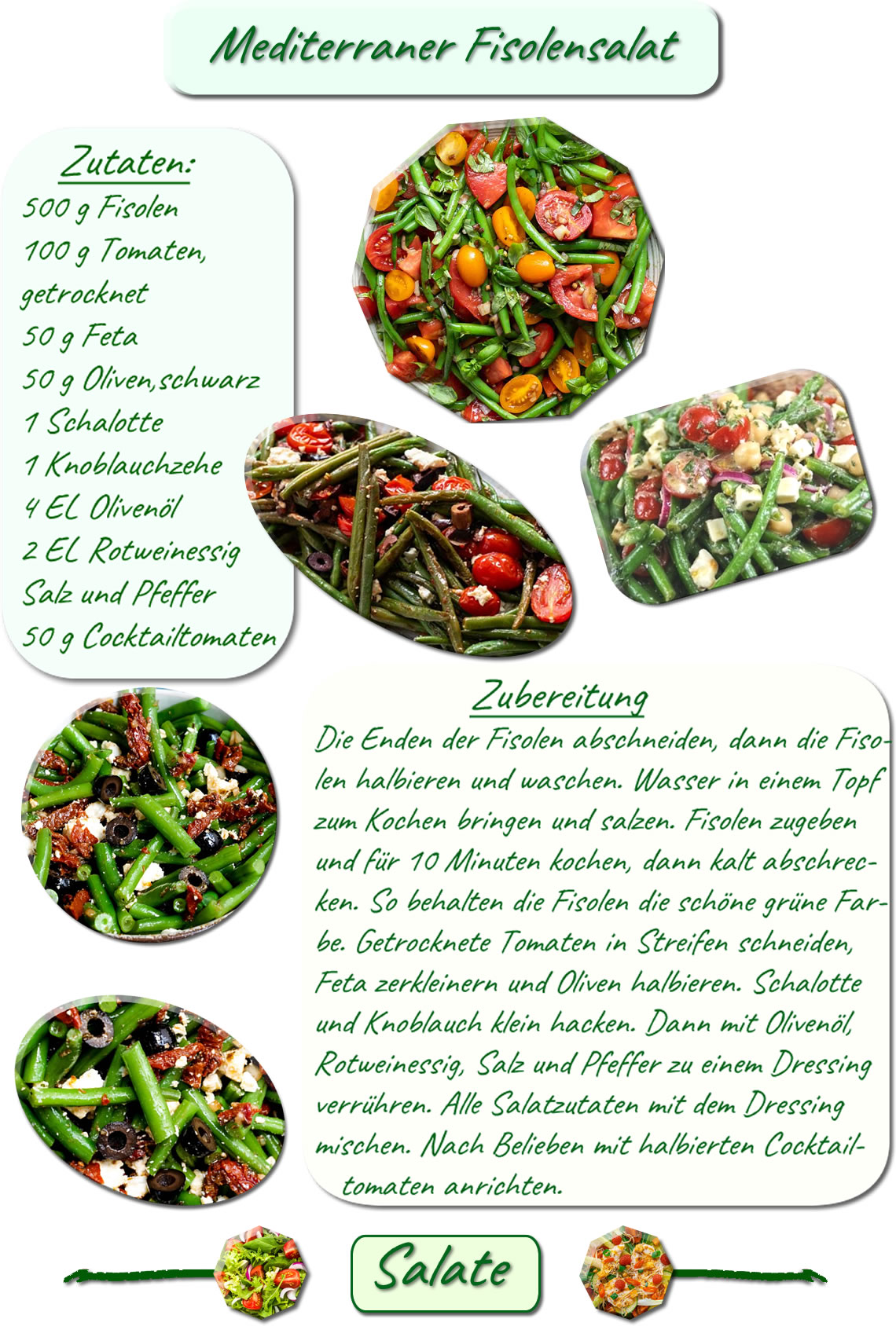 Mediterraner Fisolensalat