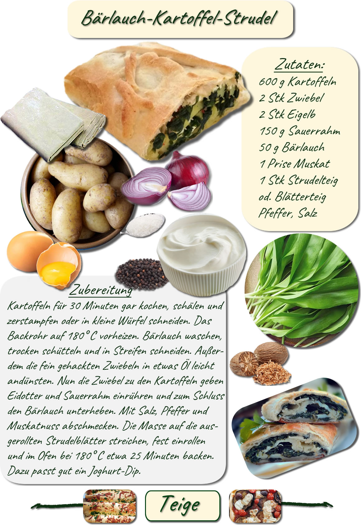 Bärlauch-Kartoffelstrudel