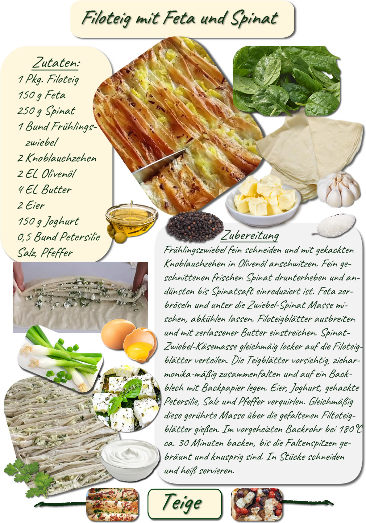 Filoteig mit Feta und Spinat