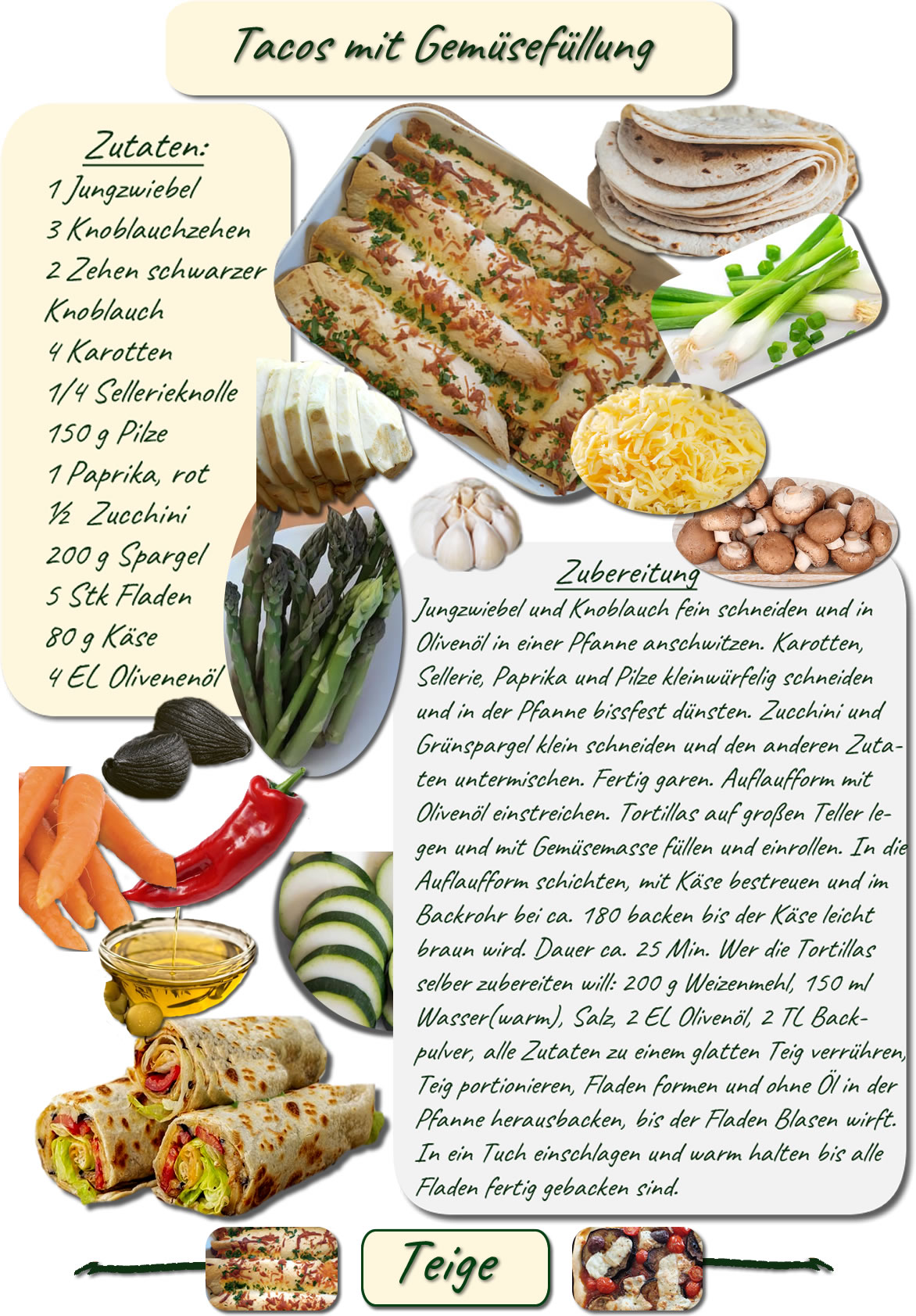 Tortillas mit Gemüsefüllung