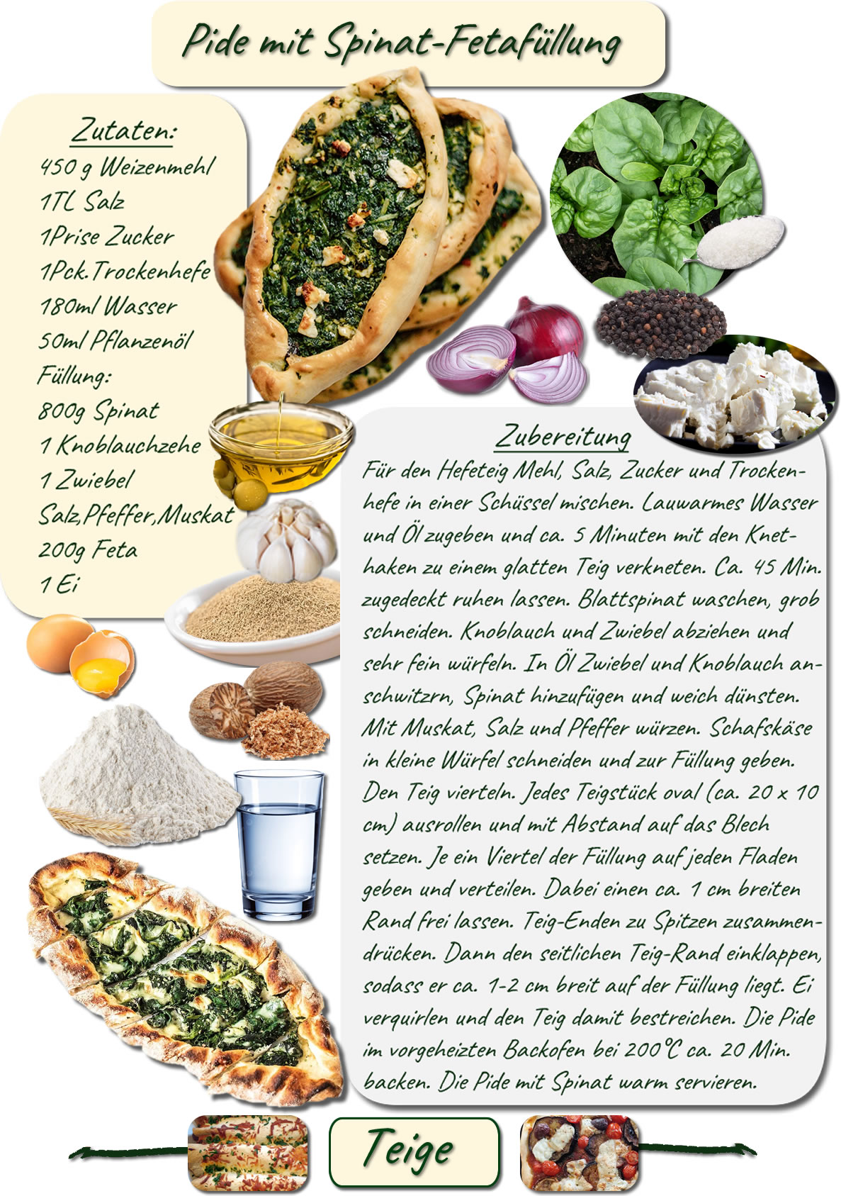 Pide mit Spinat-Fetafüllung