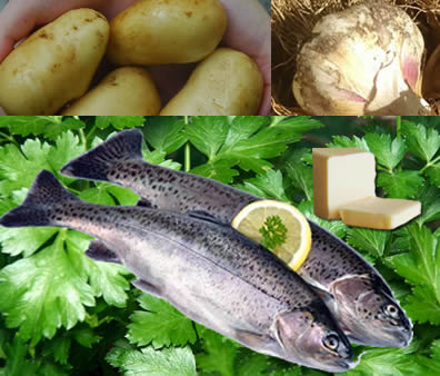 Zutaten gebratene Forelle mit Petersilienkartoffel Zutaten gebratene Forelle mit Petersilienkartoffel