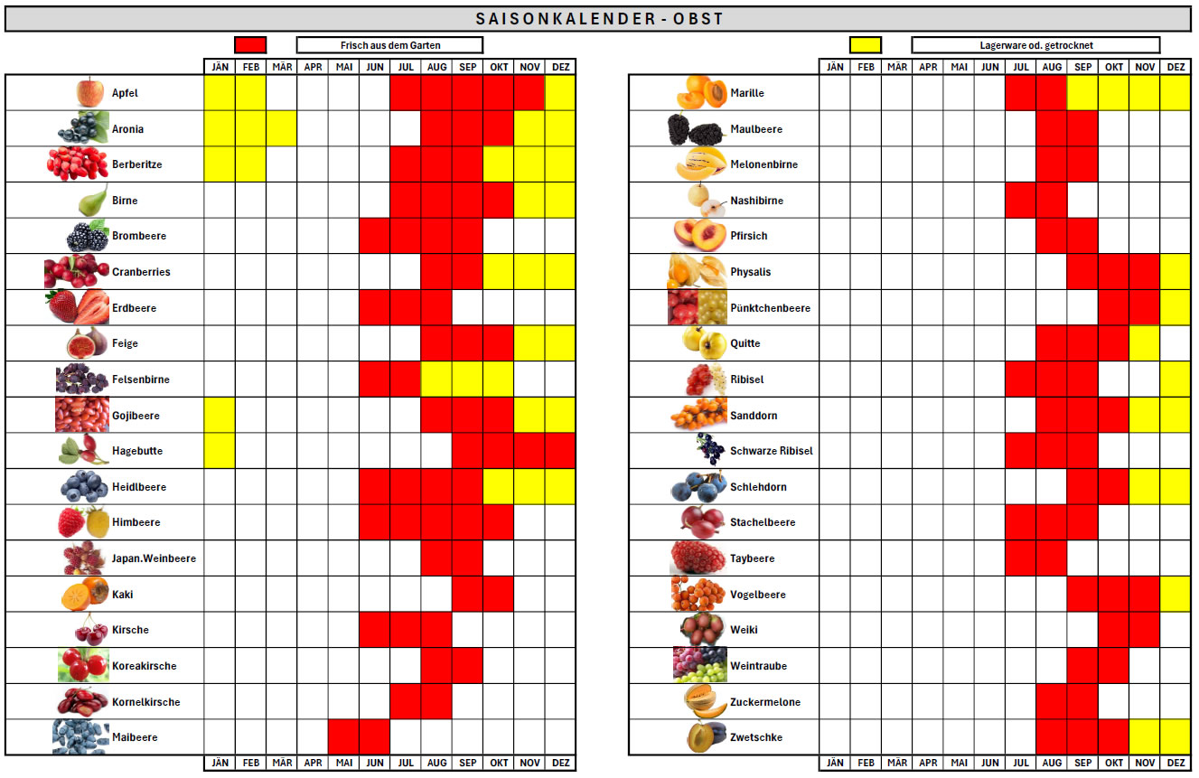 Saisonkalender Obst
